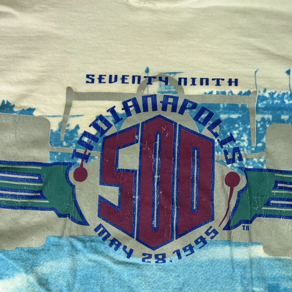Vintage Indianapolis 500 Shirt Mens Large Racing IndyCar All Over Print 1995 90s